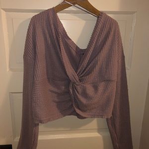 Lilac soft long sleeve belly shirt size large